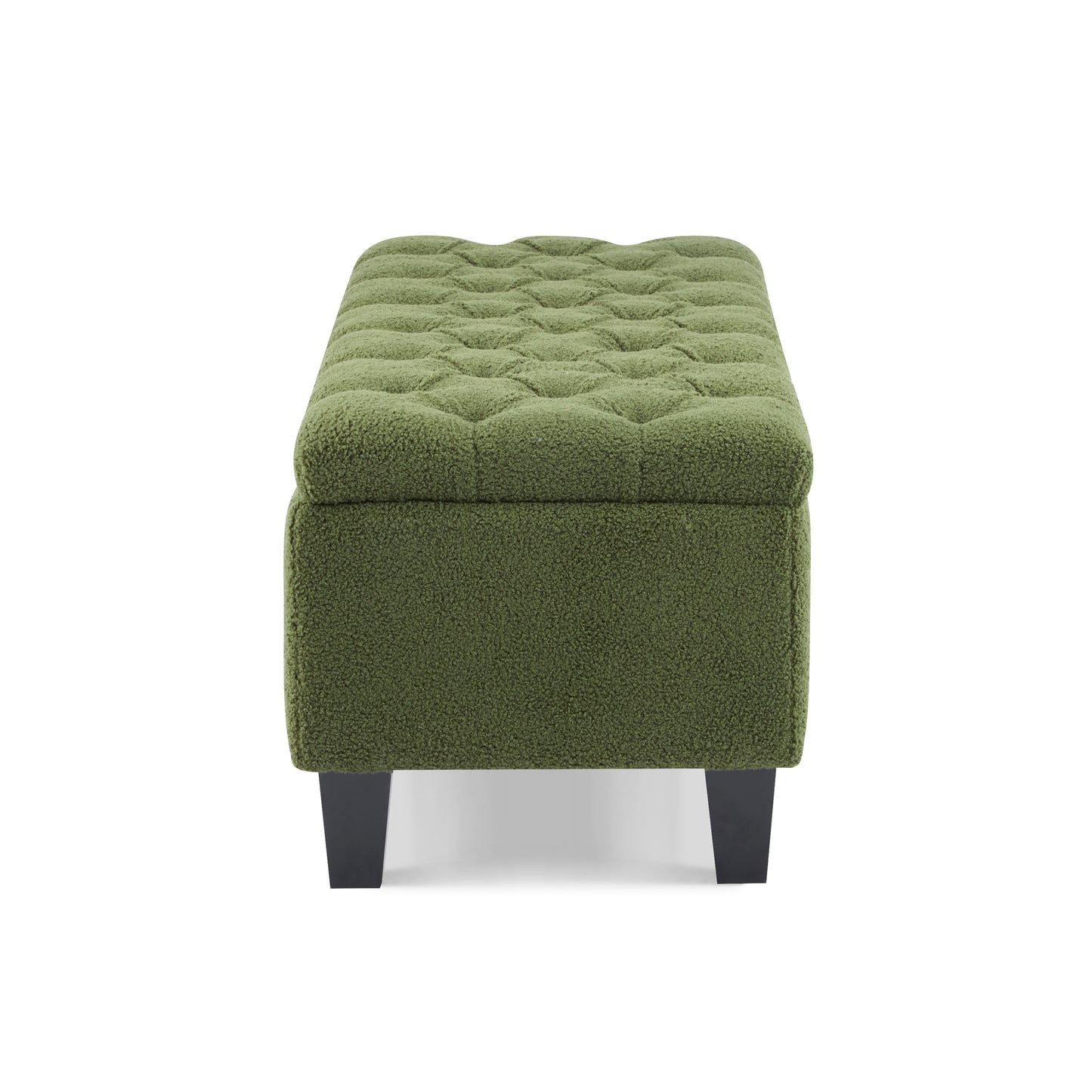 HaChe Ottoman Bench with Storage,Boucle Surface, Rubber Wood Legs, 300 lbs Capacity