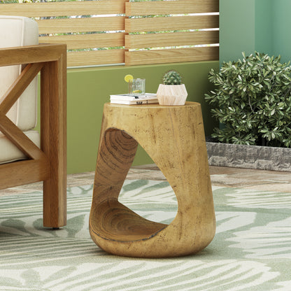 Hawthor MGO Hollow Side Table, Wood-like texture