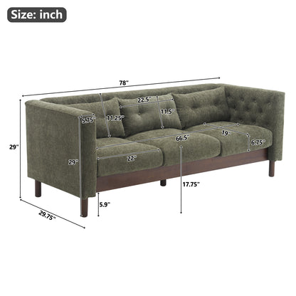 Noirae Upholstered Sofa Modern 3-seater Sofa Couch with Tufted