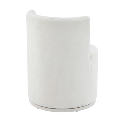 Nebula Modern Swivel Upholstered Side Chair in Beige