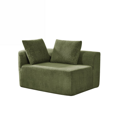 Orellar 116" Modern Curved Sectional Sofa with High-Density Fully Compressed Sponge and Chaise Lounge, Pearl Upholstery