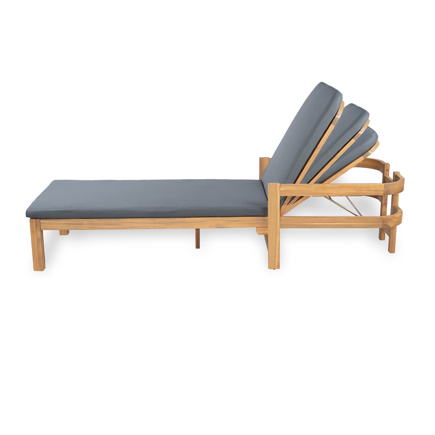 Calora Acacia Outdoor Modern Wood Chaise Lounge Chairs for Patio or Poolside