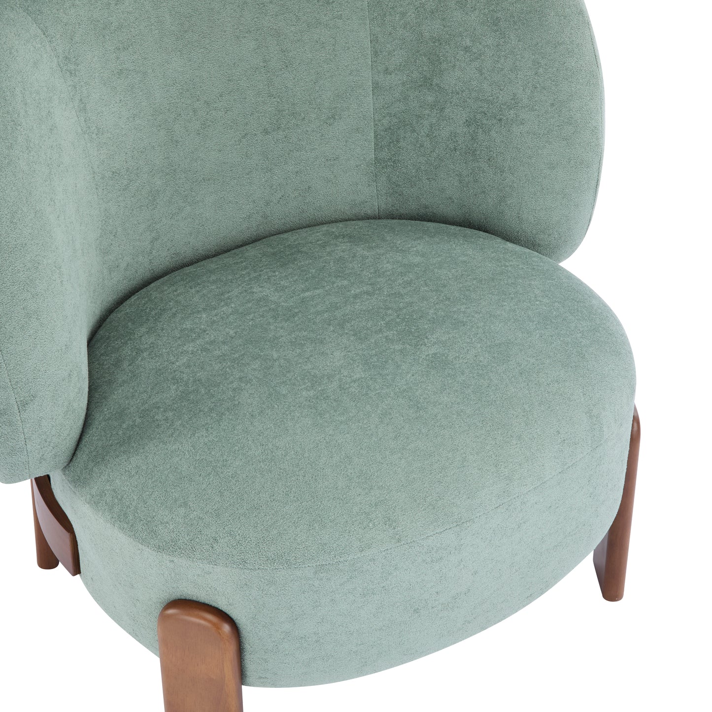 Demidorium Cozy Upholstery Solid Wood Wingback Armchair