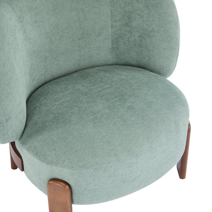 Demidorium Cozy Upholstery Solid Wood Wingback Armchair