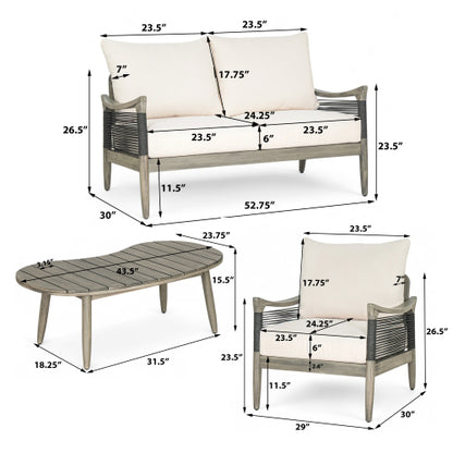 Brsinal Outdoor Patio Conversation Sets,with Cushions and Coffee Table