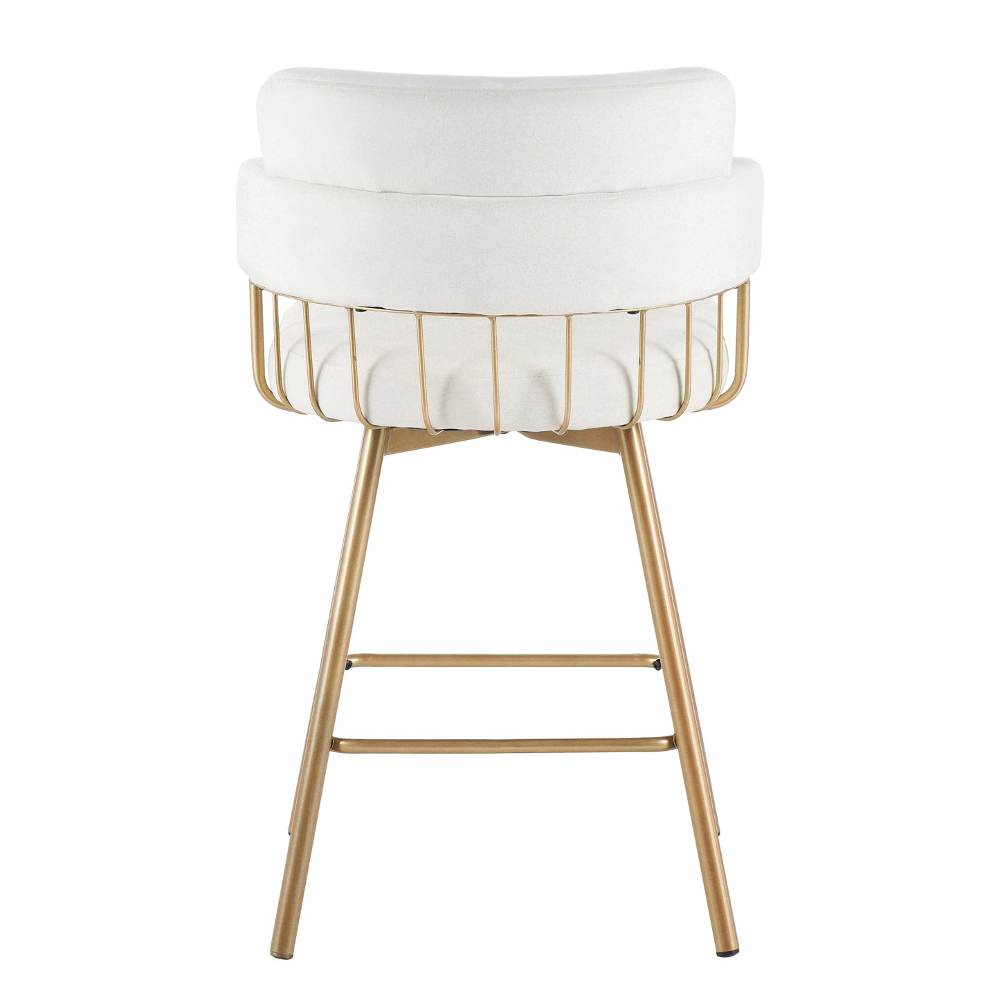 Novimonir 26" Counter Height Bar Stools Set of 2, 180° Swivel Upholstered Barstools