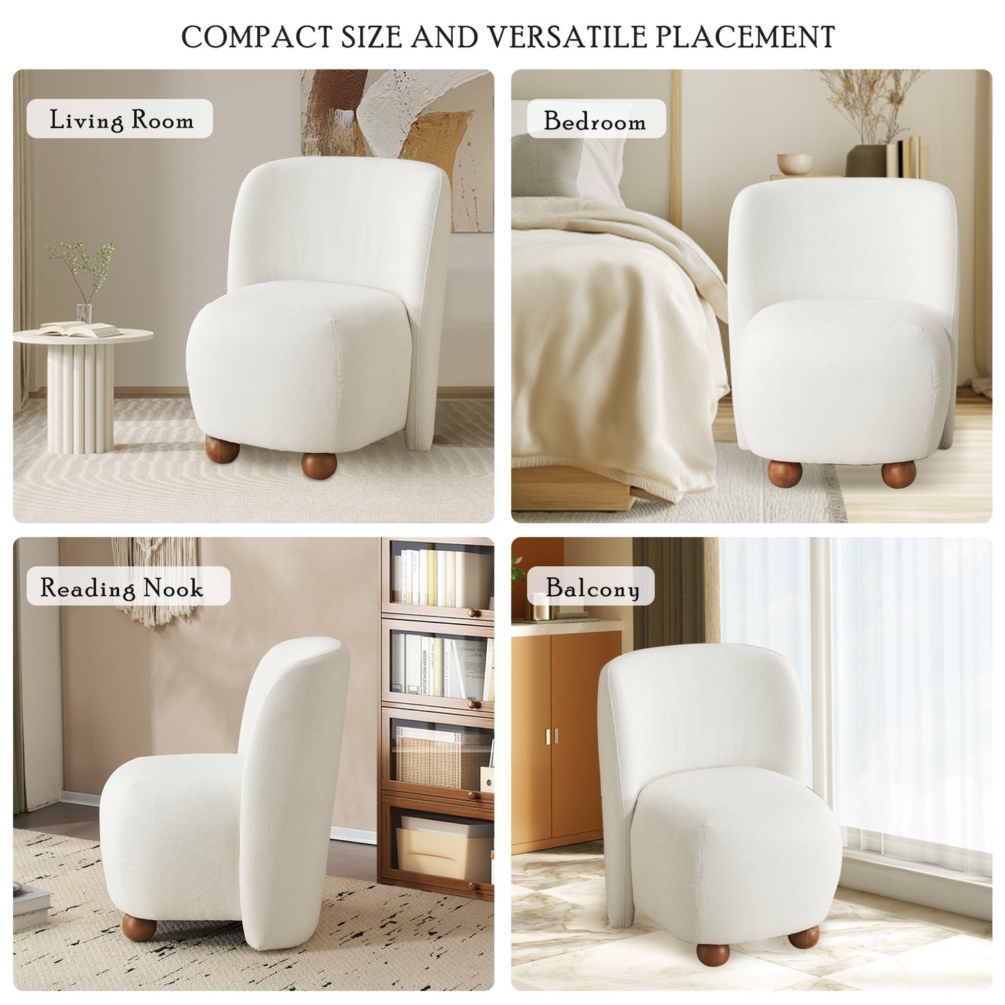 Sallia Ultra-Soft Modern Low-Back Armless Accent Chair, Multiple Color