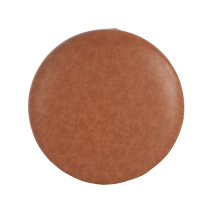 Placidity GAVI PU Leather Ottoman Foot Stool, 30" Pouf Footstool Ottoman Seat, Upholstered Foot Chair, Round Footrest, Modern Side Table for Living Room Bedroom Home Decor, Cognac Brown