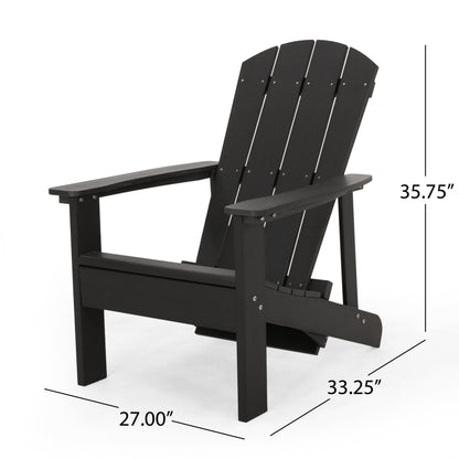Ulises Outdoor Faux Wood Adirondack Chair with Retractable Ottoman