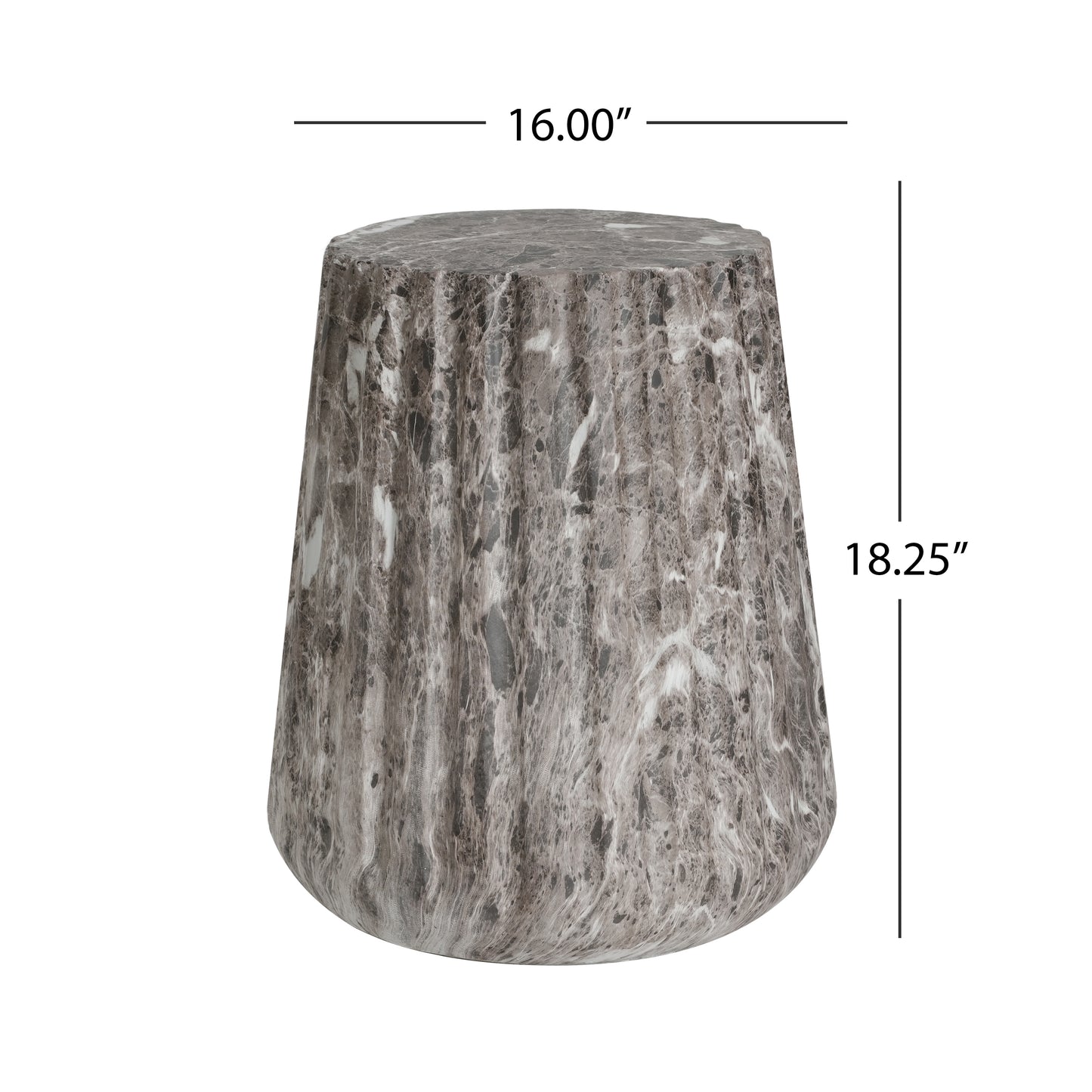 Ythariar Outdoor Cleme Carved Side Table