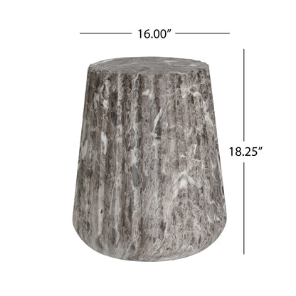 Ythariar Outdoor Cleme Carved Side Table