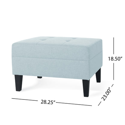 Briseis High-quality Upholstered Ottoman with birch legs, comfortable lounge stool