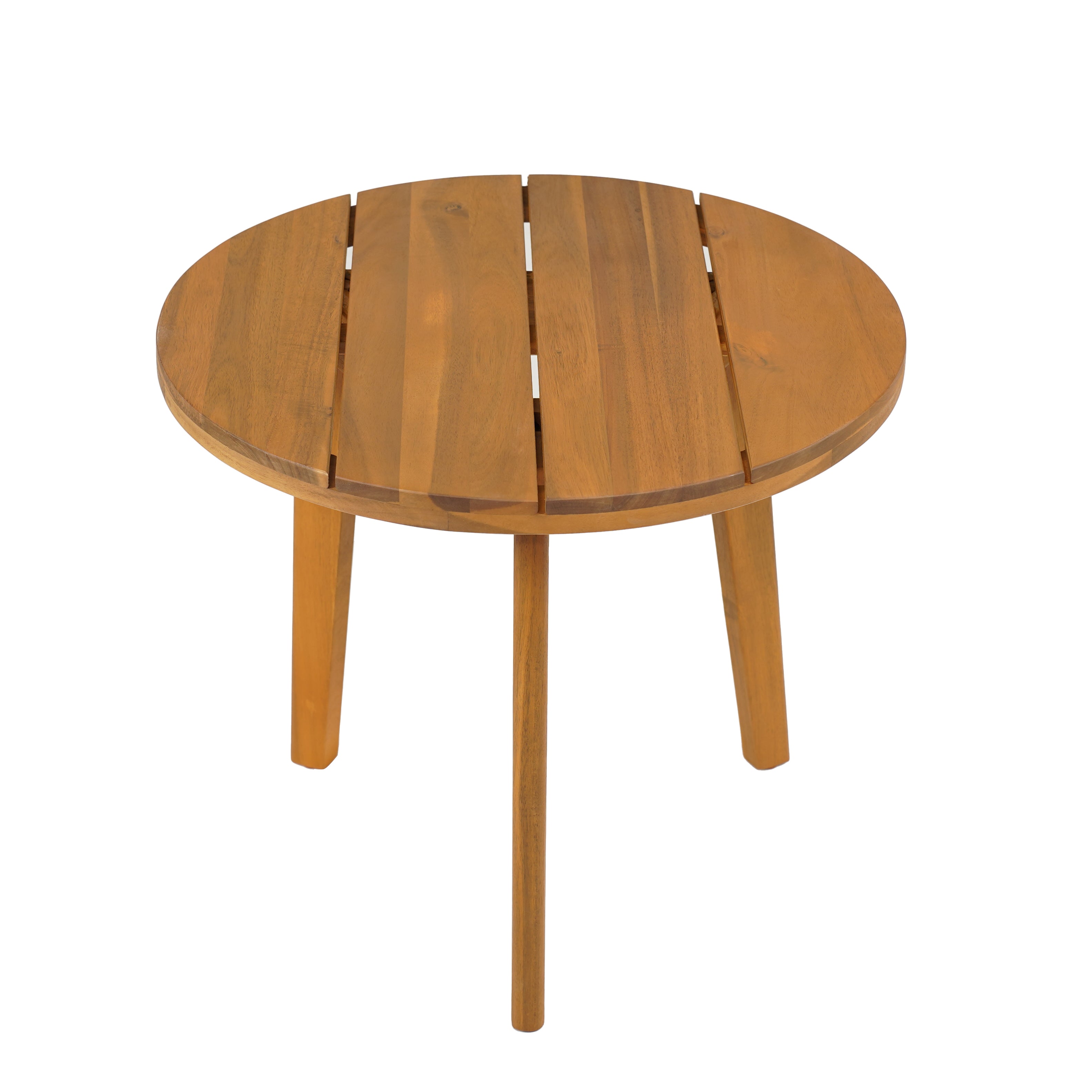 木製ローテーブル MADE IN MALAYSIA Ranariel Acacia Round Outdoor Side Table - Solid Wood Slat Panel