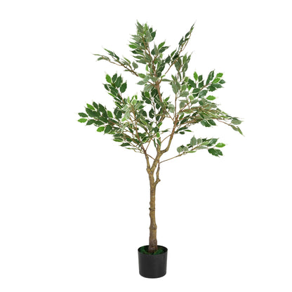 Marcellus 51" Artificial Ficus Tree with Black Plastic Pot