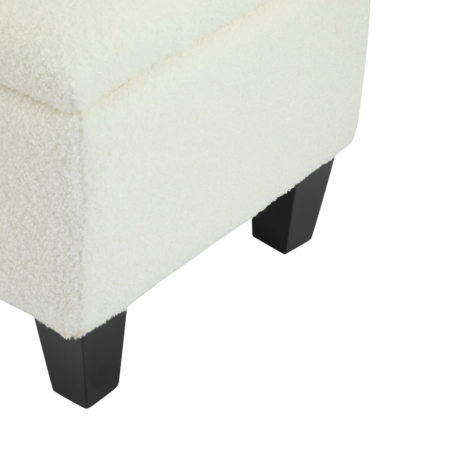 HaChe Ottoman Bench with Storage,Boucle Surface, Rubber Wood Legs, 300 lbs Capacity