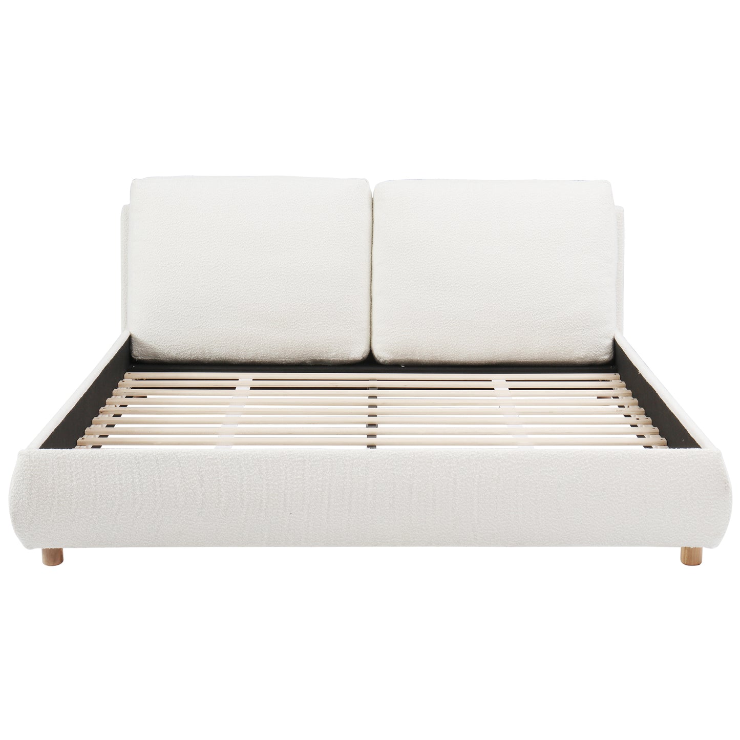 Maeve Upholstered Platform Bed with Two Removable Pillow Headboard