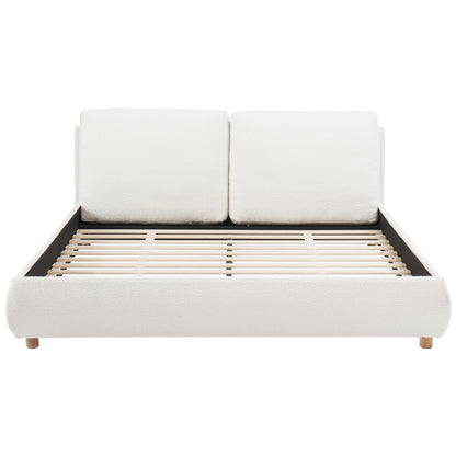 Maeve Upholstered Platform Bed with Two Removable Pillow Headboard