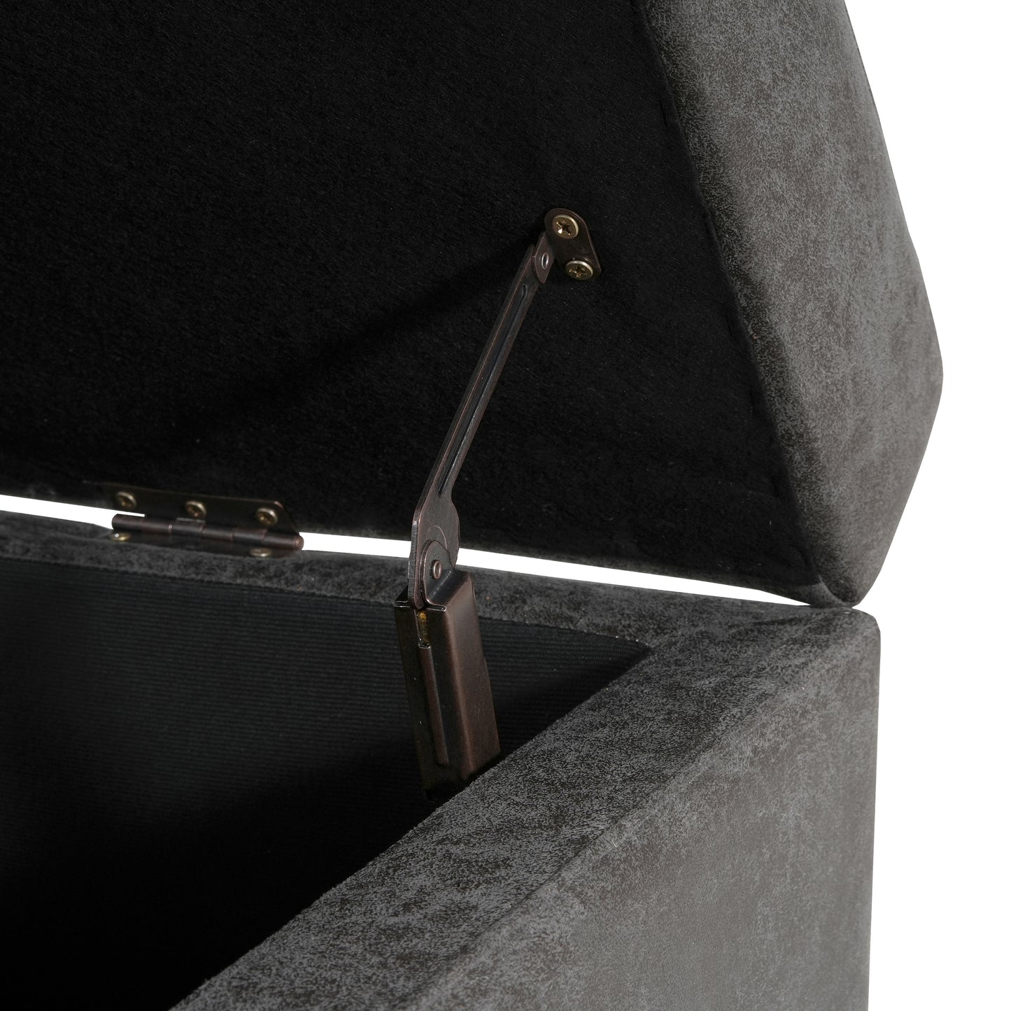 Hopehorizon Rectangle Chenile Solid Wood Storage Ottoman Chenille