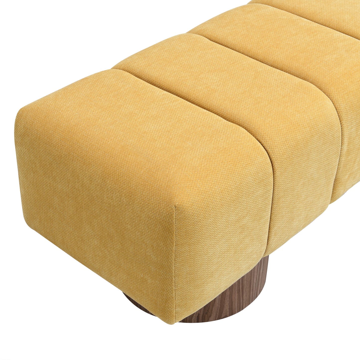 Sylithar Chenille Fabric Upholstered Dining Bench, End of Bed Entryway Bench Ottoman