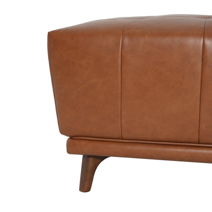 Sonicpeak Mid-Century Modern PU Upholstered Ottoman