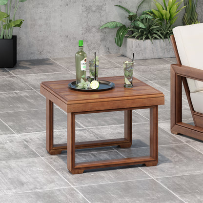 Andrae Outdoor Acacia Wood Side Table