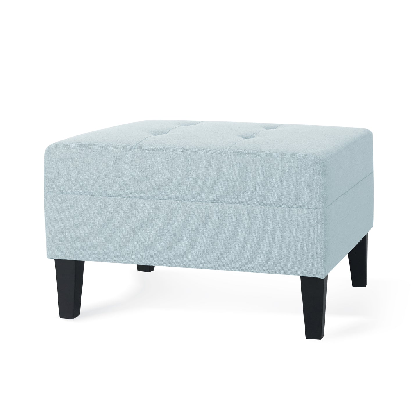 Briseis High-quality Upholstered Ottoman with birch legs, comfortable lounge stool