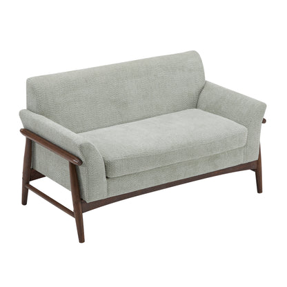 Aeionius Modern Indoor Boucle Loveseat with Flared Arms, Upholstered Fabric Sofa