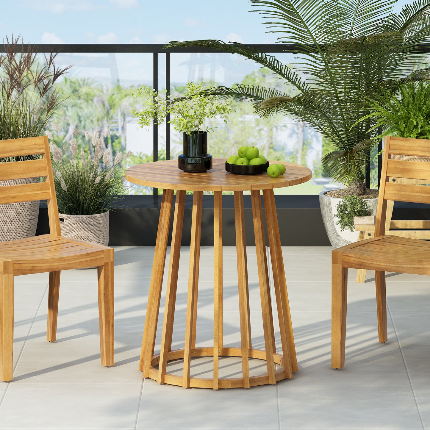 Orione Teak Acacia Wood Outdoor Patio Bistro Table