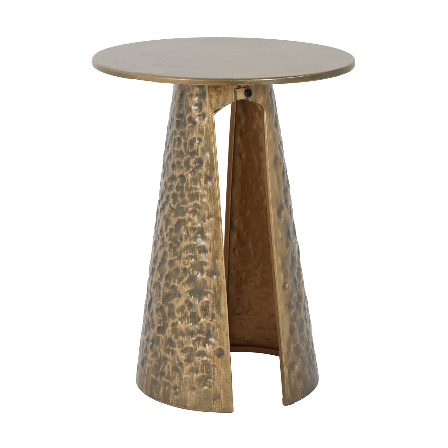 Meedom Indoor Accent Side Table Retro Metal Table with Hand-hammered Texture
