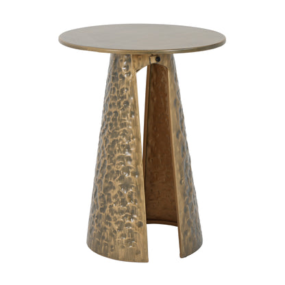 Meedom Indoor Accent Side Table Retro Metal Table with Hand-hammered Texture