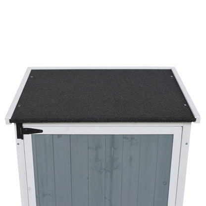Melioraeth Two-Tone Storage Shed with Sloped Roof & 5 Compartments