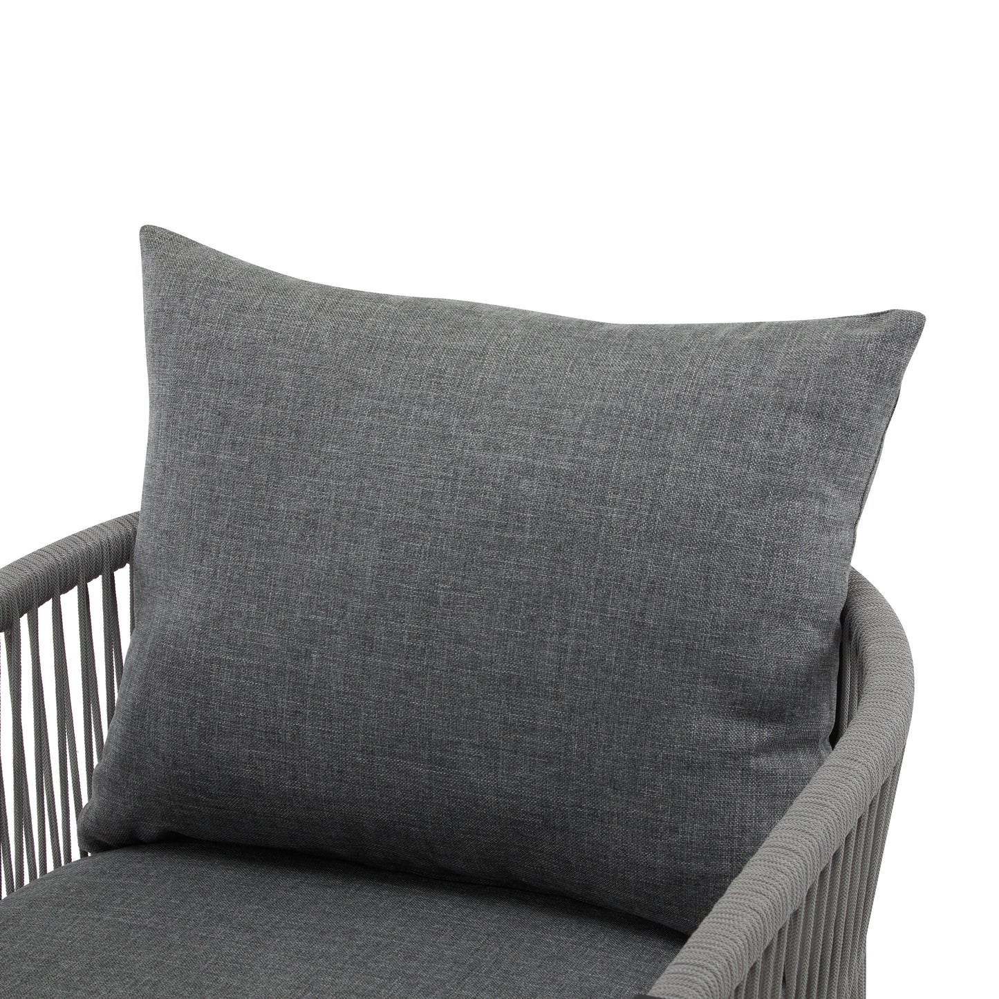 Thalia Modern Curved Aluminum Lounge Chair with Stylish Rope-Weave Design