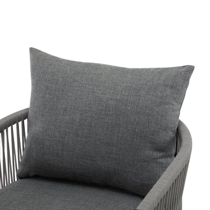 Thalia Modern Curved Aluminum Lounge Chair with Stylish Rope-Weave Design