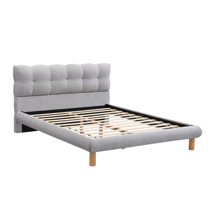 Caldwin Modern Upholstered Chenille Platform Bed with Headboard