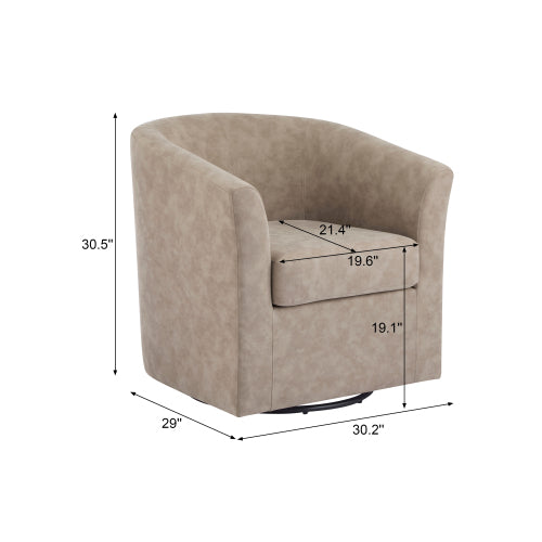 Jackson Orange Faux Leather Swivel Club Chair