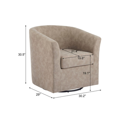 Jackson Orange Faux Leather Swivel Club Chair