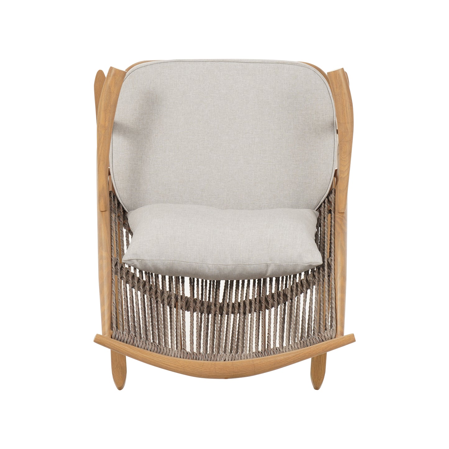 Havizorum Outdoor Rocking Chair – Sturdy Iron Frame in Maple Finish,PE Rattan Backrest