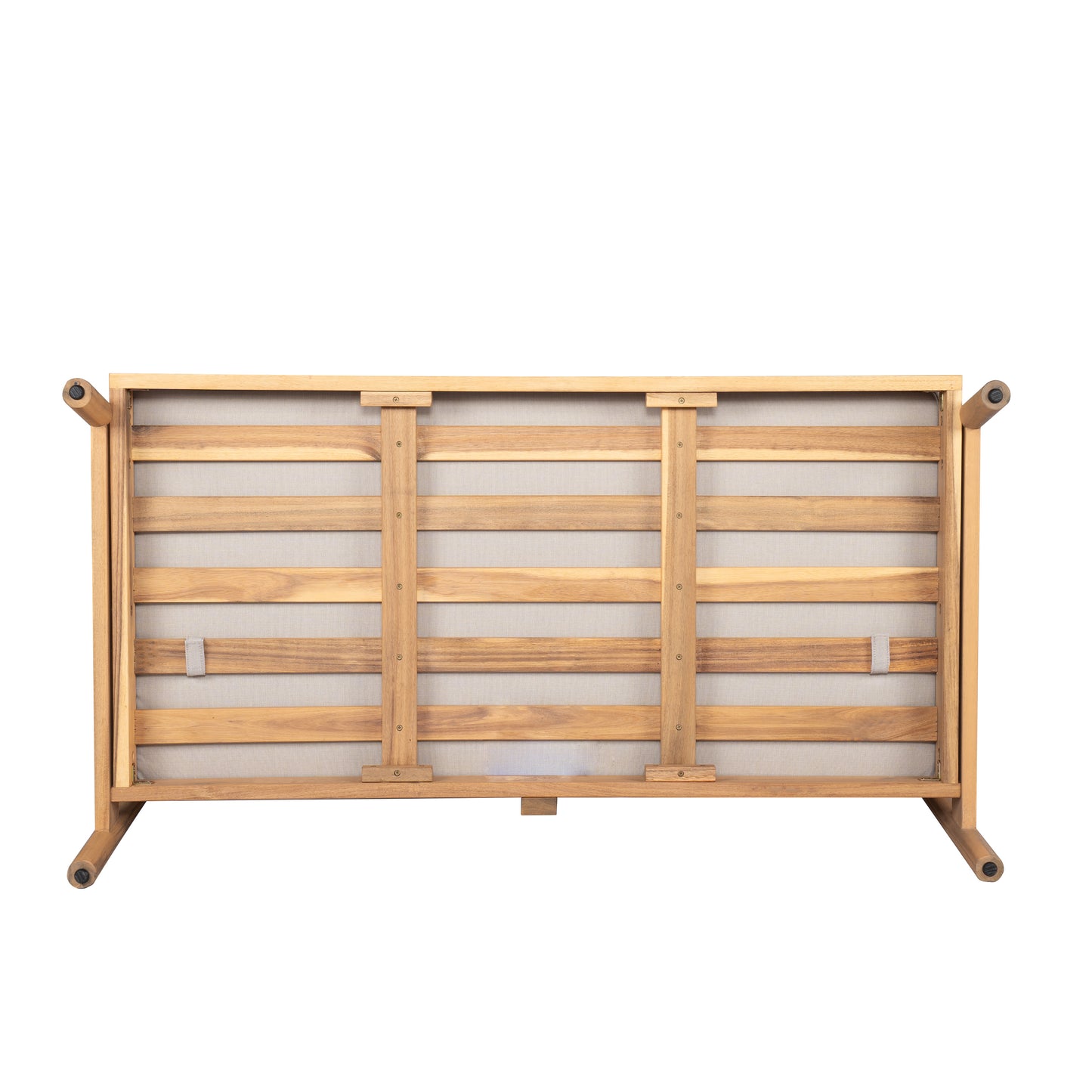 Amonier Outdoor Acacia Wood Chat Set,Loveseat & Coffee Table & 2 Club Chairs