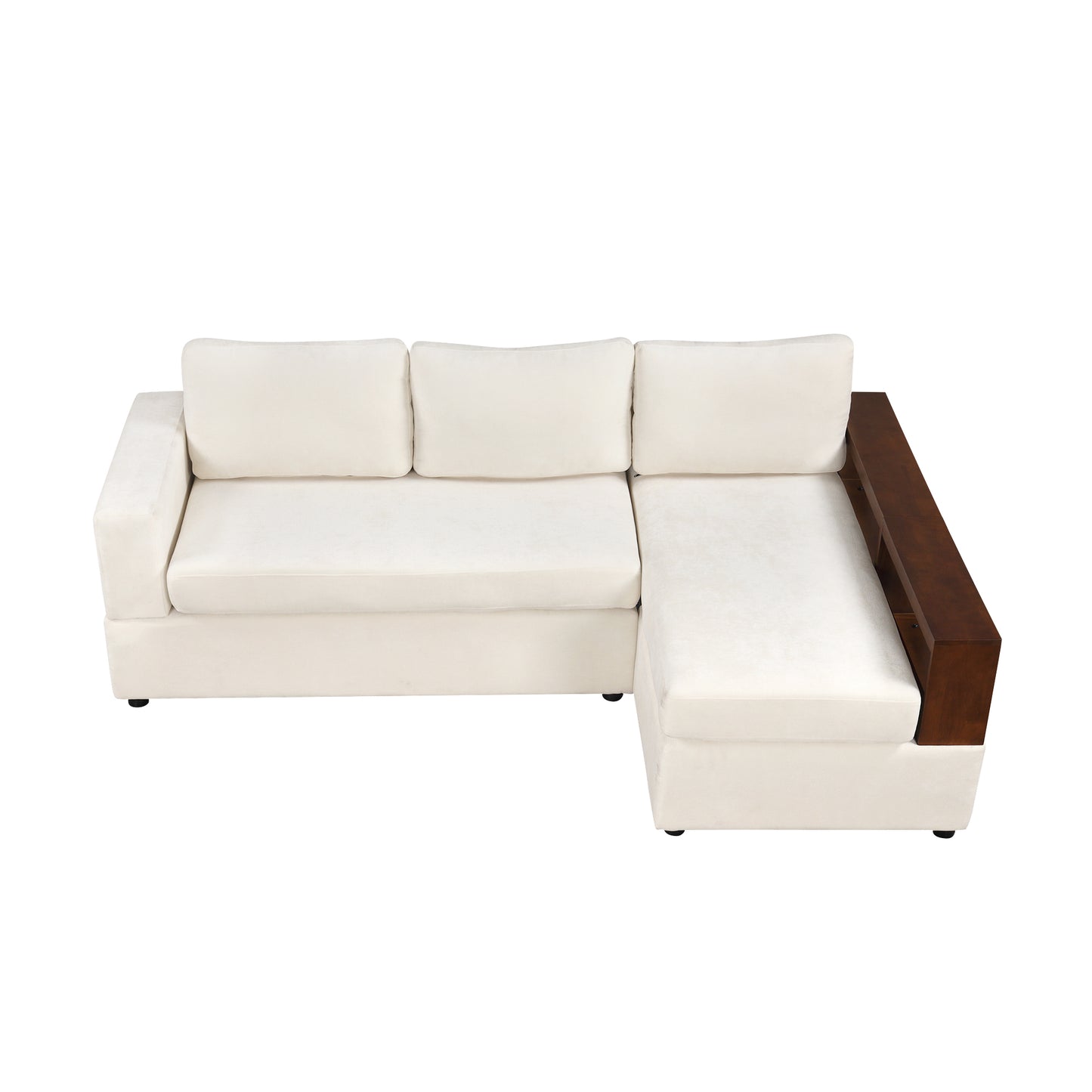 Serava Sectional Sofa Upholstered Sofa Couch with Reversible Armrests for Living Room