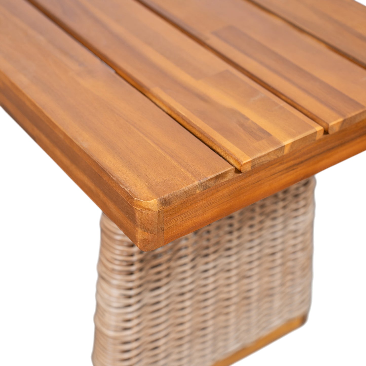 Vireor Outdoor Acacia Wood Bench, Southeast Asian charm