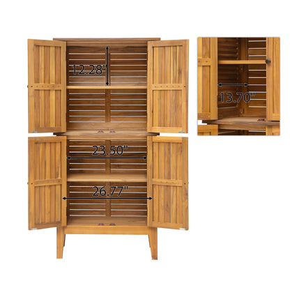 Eirion Outdoor Patio Storage Cabinet, Acacia Wood