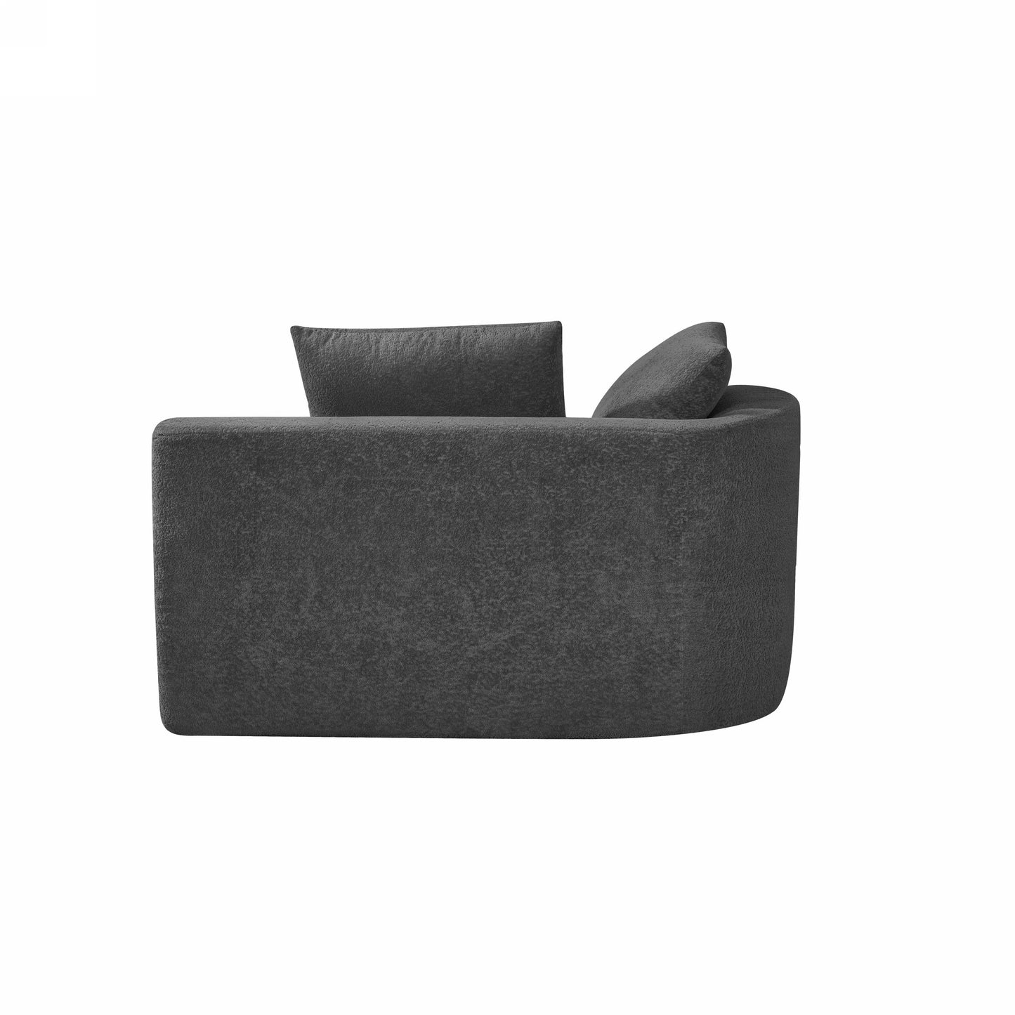 Orellar 116" Modern Curved Sectional Sofa with High-Density Fully Compressed Sponge and Chaise Lounge, Pearl Upholstery