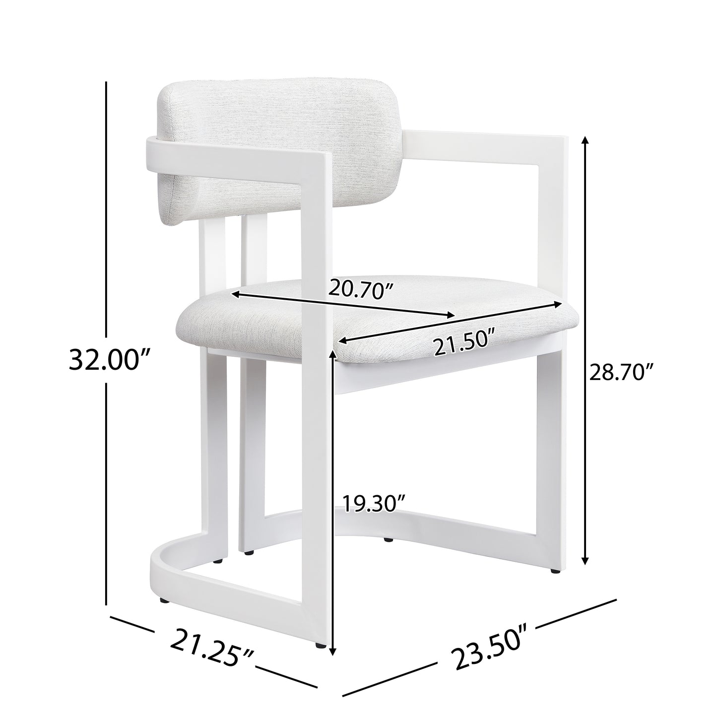 ‌Dashiell Upholstered Dining Chairs,Fabric Metal Frame Armchairs,Set of 2
