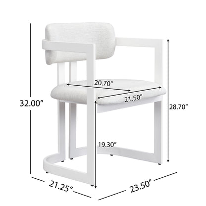 ‌Dashiell Upholstered Dining Chairs,Fabric Metal Frame Armchairs,Set of 2
