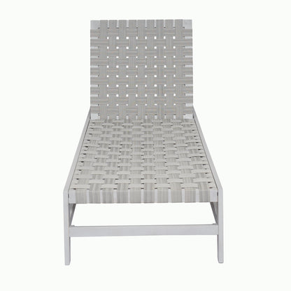Rionaris Outdoor Acacia Wood Rope Chaise Lounge Adjustable 4-Position Recliner