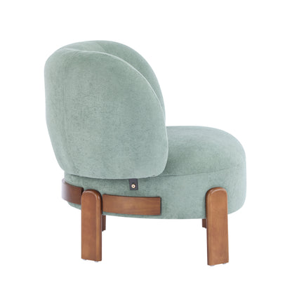 Demidorium Cozy Upholstery Solid Wood Wingback Armchair
