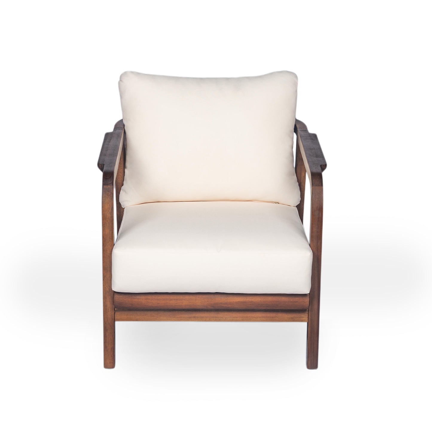 Lumozorette 28" Outdoor Lounge Chair with Backrest,Cushions and Curved Armrests