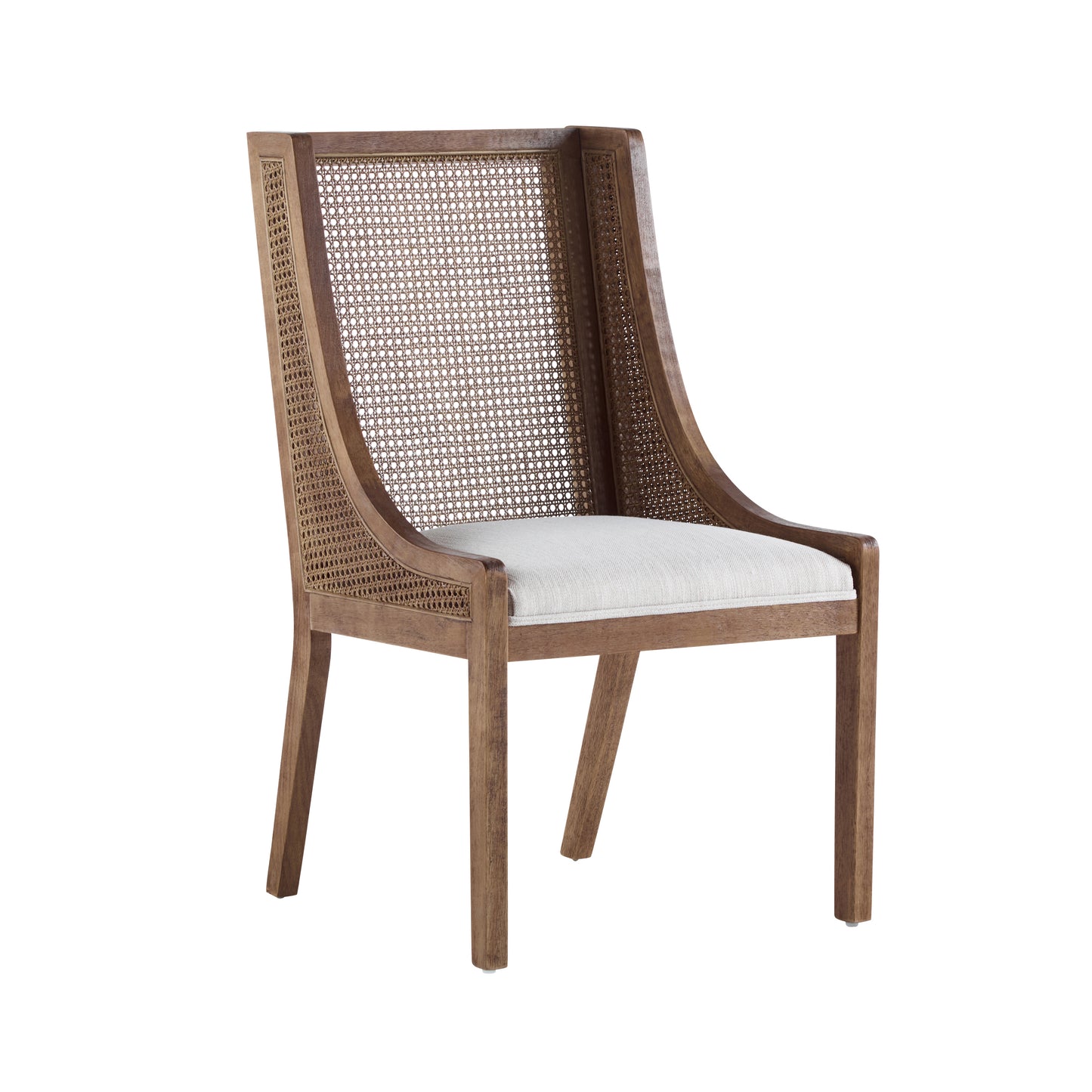 Noxeo Indoor Rattan Wodd Frame Dining Chair,Set of 2