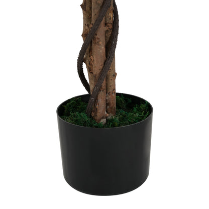 Brynden 6' Artificial Peach Blossom Tree with Black Plastic Pot