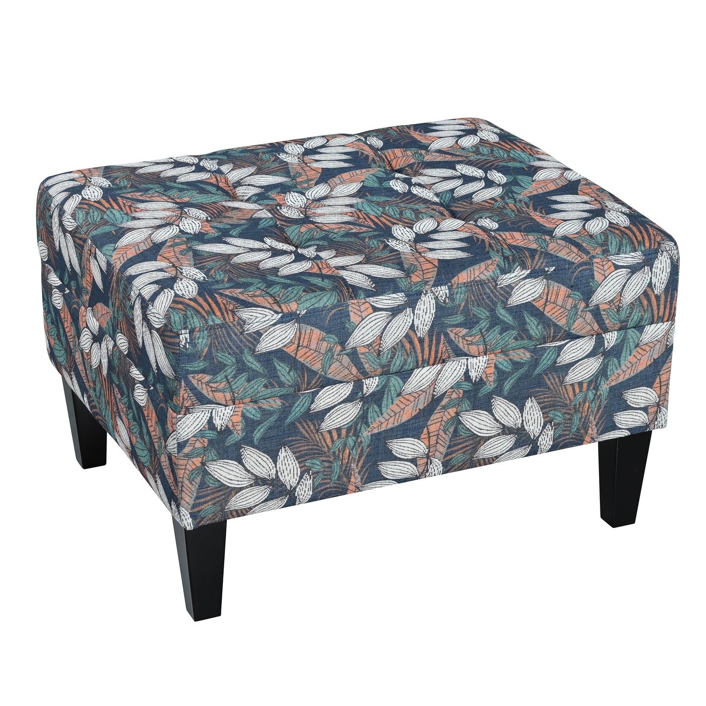 Briseis High-quality Upholstered Ottoman with birch legs, comfortable lounge stool